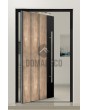 PIVOT M19 - puerta de entrada pivotante de aluminio con textura niquelada dorada de metal fresado