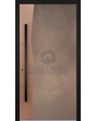 LIM M25 - puerta batiente de aluminio con metal líquido de cobre y bronce envejecido