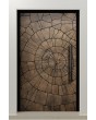 LIM M30: puerta con bisagras de aluminio con textura marrón de metal fresado.