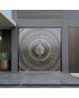 Puerta doble de aluminio con acabado en metal líquido marrón