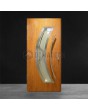 Puerta exterior metálica de roble dorado