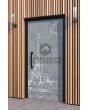 LIM Paris - puerta de entrada de aluminio con textura Torre Eiffel de metal fresado