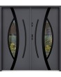 Sta Pegasus Double Noir: puerta doble exterior de acero de alta calidad con marco negro alrededor del cristal.