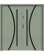 Sta Phoenix Double noir - Puerta de entrada doble de metal de alta calidad con decoración en negro.