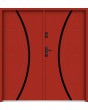 Sta Phoenix Double noir - Puerta de entrada doble de metal de alta calidad con decoración en negro.