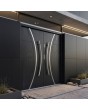 Puerta de entrada negra de alta calidad fabricada en doble metal