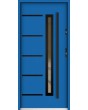 Sta Picard noir: puerta exterior de seguridad de una hoja con marco negro alrededor del cristal.