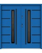 Sta Picard Double Noir: puerta doble frontal de acero inoxidable con marco negro alrededor del cristal.
