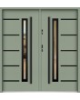 Sta Picard Double Noir: puerta doble frontal de acero inoxidable con marco negro alrededor del cristal.