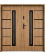 Sta Picard Double Noir: puerta doble frontal de acero inoxidable con marco negro alrededor del cristal.