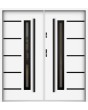 Sta Picard Double Noir: puerta doble frontal de acero inoxidable con marco negro alrededor del cristal.