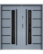 Sta Picard Double Noir: puerta doble frontal de acero inoxidable con marco negro alrededor del cristal.