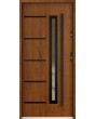 Sta Picard noir: puerta exterior de seguridad de una hoja con marco negro alrededor del cristal.
