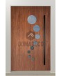 PIVOT 12E - Puerta pivotante de aluminio con ventanas circulares