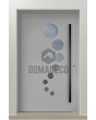 PIVOT 12E - Puerta pivotante de aluminio con ventanas circulares