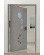 PIVOT 12E - Puerta pivotante de aluminio con ventanas circulares