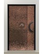 PIVOT B1: puerta pivotante de aluminio recubierta con chapa de acero inoxidable chapada en cobre.