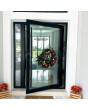 Puerta delantera pivotante de aluminio antracita totalmente acristalada