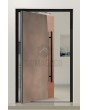 PIVOT M25 - puerta pivotante de aluminio con metal líquido de cobre y bronce envejecido