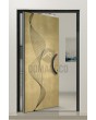 PIVOT M26 - puerta pivotante de aluminio con puerta con textura de latón amarillo de metal fresado
