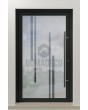 PIVOT Glass S10 - puerta pivotante de aluminio esmerilado con decoración transparente