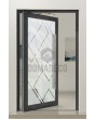 PIVOT Glass S15 - puerta pivotante de aluminio esmerilado con decoración transparente