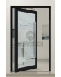PIVOT Glass S17 - puerta pivotante de aluminio esmerilado con decoración transparente