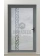 PIVOT Glass S21 - puerta pivotante de aluminio esmerilado con motivo transparente