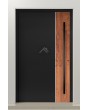 PIVOT V22 - puerta de entrada pivotante de aluminio con decoración de madera