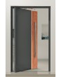 PIVOT V22 - puerta de entrada pivotante de aluminio con decoración de madera
