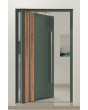 PIVOT V28 - puerta de entrada de aluminio con decoración de madera
