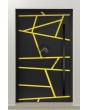 PIVOT W360: moderna puerta pivotante de aluminio con rayas.