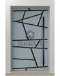PIVOT W360: moderna puerta pivotante de aluminio con rayas.