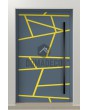 PIVOT W360: moderna puerta pivotante de aluminio con rayas.