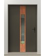 PIVOT V08 - puerta de entrada de aluminio con piedra natural