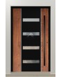 PIVOT V09 - puerta pivotante de seguridad de aluminio con decoración de madera