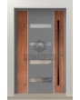 PIVOT V09 - puerta pivotante de seguridad de aluminio con decoración de madera