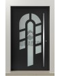 LIM 15E - puerta simple de aluminio con cristal decorativo