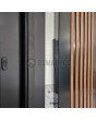 LIM RAIL4 - puerta de entrada de aluminio con lamas verticales de perfiles de aluminio