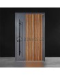 LIM RAIL3 - puerta exterior de aluminio con lamas verticales de perfiles de aluminio