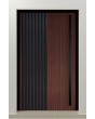 PIVOT RAIL6 - puerta pivotante de aluminio con lamas verticales negras de perfiles de aluminio