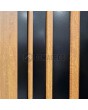 LIM RAIL6 doble - puerta doble frontal de aluminio con lamas verticales negras de perfiles de aluminio