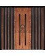 LIM RAIL6 doble - puerta doble frontal de aluminio con lamas verticales negras de perfiles de aluminio
