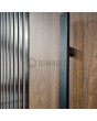 LIM RAIL6 doble - puerta doble frontal de aluminio con lamas verticales negras de perfiles de aluminio