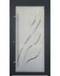 LIM Glass S11 - puerta de entrada de aluminio esmerilado con decoración transparente