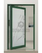 PIVOT Glass S - puerta pivotante de aluminio esmerilado con motivo transparente