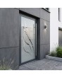 LIM Glass S11 - puerta de entrada de aluminio esmerilado con decoración transparente