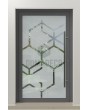 LIM Glass S13 - puerta de seguridad de aluminio esmerilado con decoración transparente