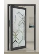 PIVOT Glass S13 - puerta pivotante de aluminio esmerilado con decoración transparente