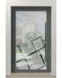 PIVOT Glass S14 - puerta pivotante de aluminio esmerilado con decoración transparente